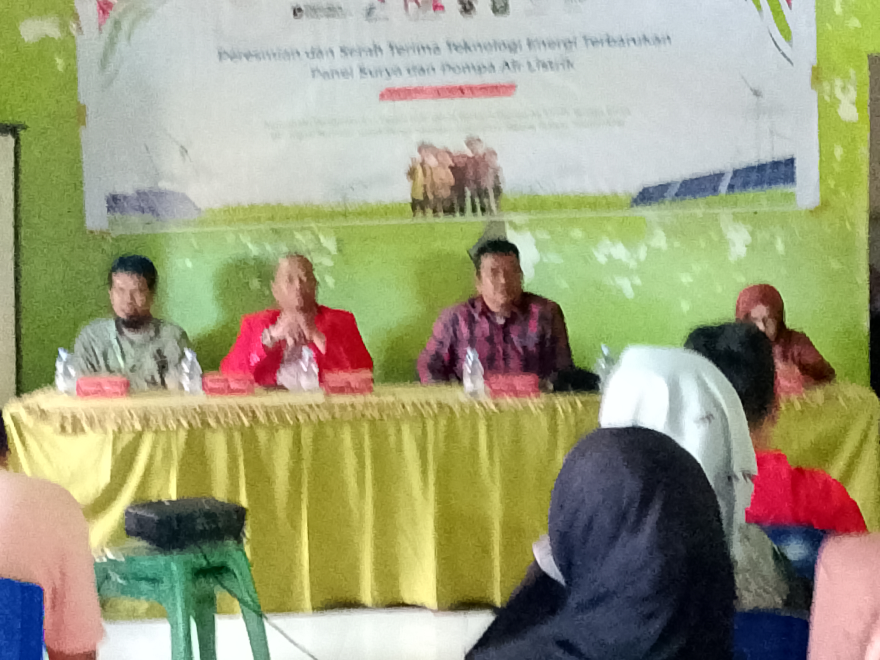 PERESMIAN DAN SERAH TERIMA TEKHNOLOGI ENERGI TERBARUKAN PANEL SURYA DAN POMPA AIR LISTRIK