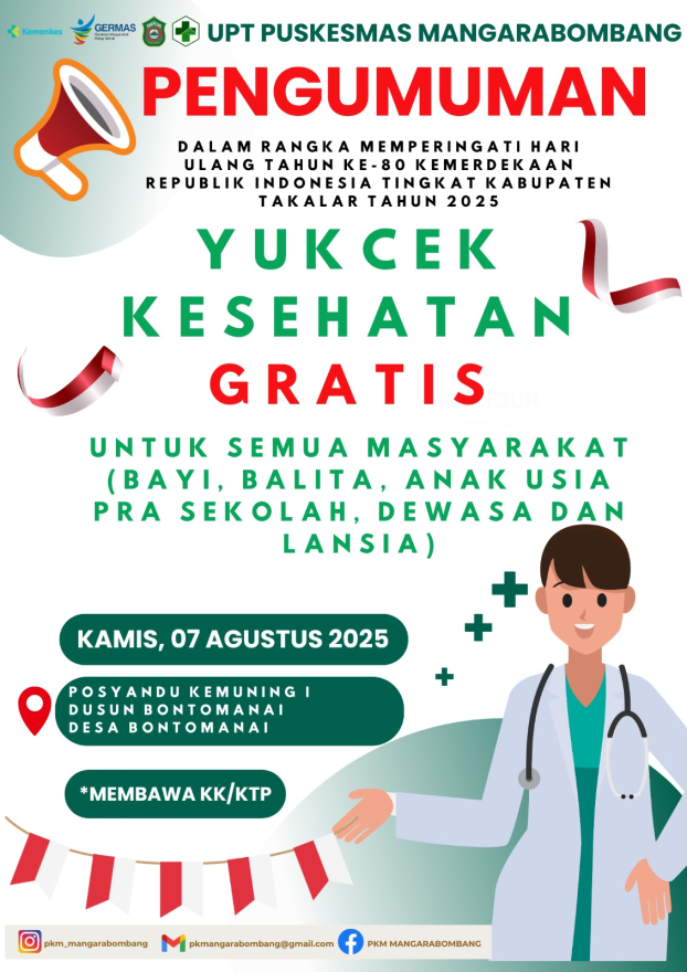 Pemeriksaan Gratis Posyandu KEMUNING I di Kantor Desa Bontomanai